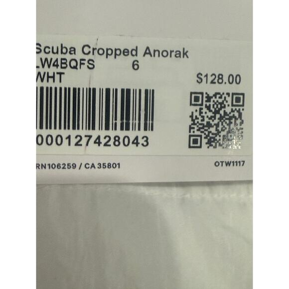 NWT Lululemon Scuba Cropped Anorak Jacket Size 6 White Water Resistant - Picture 13 of 14